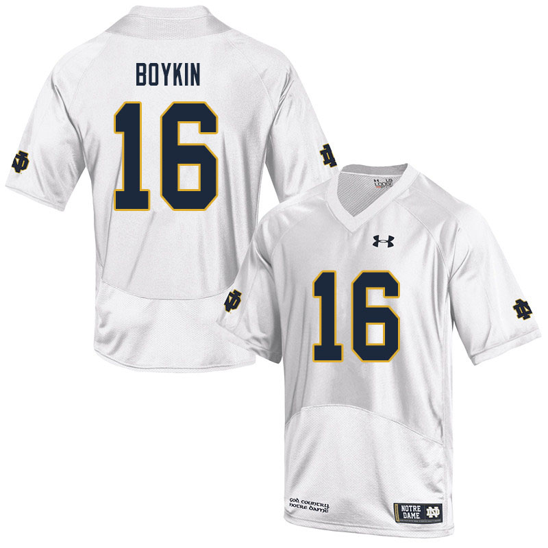 Men #16 Noah Boykin Notre Dame Fighting Irish College Football Jerseys Sale-White